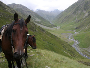 randonnée à cheval géorgie touchétie les villages du caucase